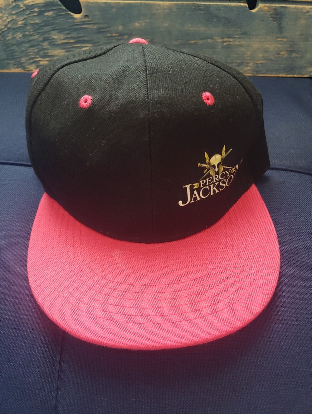 Percy Jackson Black & Pink Snapback Snap Hat Cap
